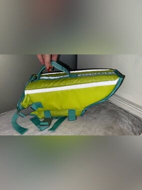 Coleman Teal and Red Accent Nylon Gear life jacket